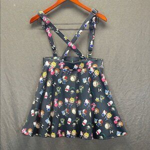 Hot Topic Black‎ Skater suspender Mini Skirt Casual, Hello Kitty and friends